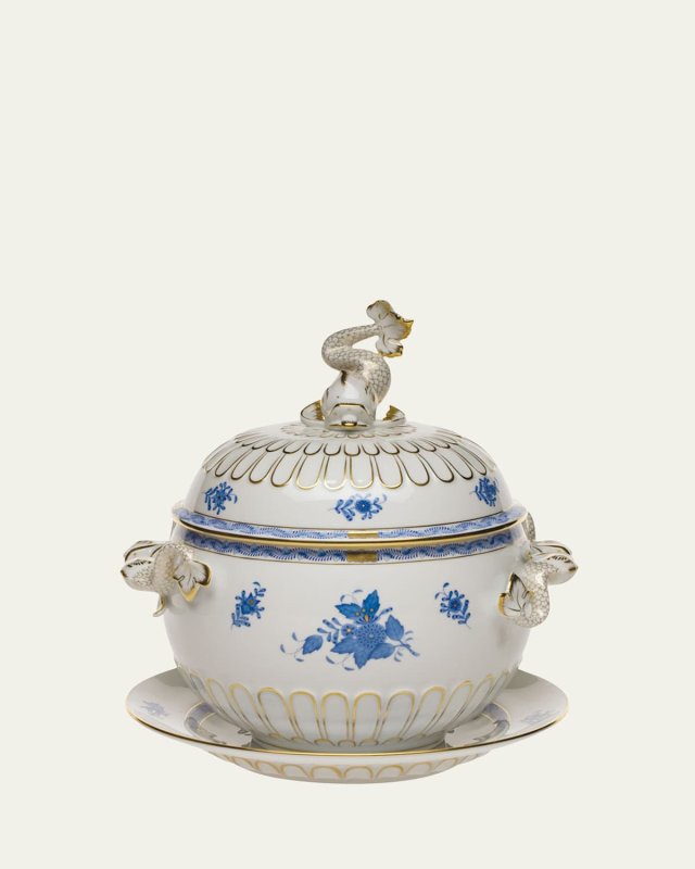 Chinese Bouquet Blue Tureen and Platter